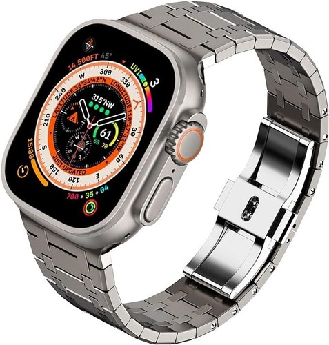 Cinturino Metallo Per Apple Watch Acciaio Massiccio Link 49mm 45mm 44mm 42mm 019 - Foto 2 di 7
