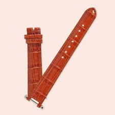 Ecclissi 15mm x 13mm Chestnut Alligator Grain Strap notched with attachments