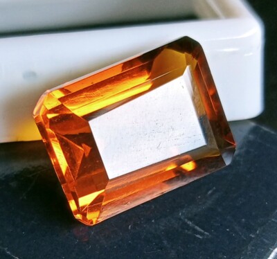Mogok Yellow Painite Natural Emerald Cut Certified Gemstone JP154 12-14 Ct