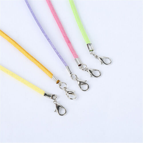 10 piezas Cordón tanga plana de cuero gamuza con broche de langosta Collar colgante artesanías - Imagen 4 de 7