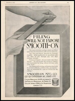 1909 Smooth-On Mfg Co. San Francisco California Castings Cement Vintage Print Ad