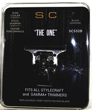 REPLACEMENT MOVING "THE ONE" BLACK DIAMOND CARBON DLC DEEP TOOTH TRIMMER BLADE