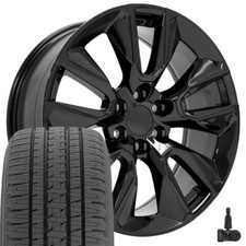 5916 Black 22 Rims Bridgestone Tires Tpms Set Fit Gmc Chevy Cadillac 5916 Black 22 Rims Bridgestone Tires Tpms Set Fit Gmc Chevy Cadillac
