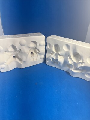 Vintage 1991 Alberta's Snow Babies Sitting & Sliding Ceramic Slip Mold #1183