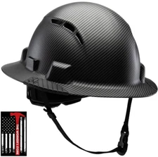 Lift Safety Black Poly Carbon iDAX HDPE Full Brim Vented Hard Hat Class C Z89.1