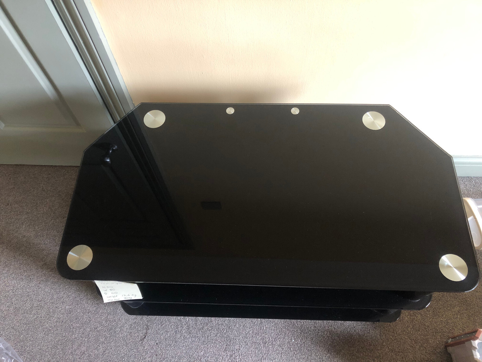 tv stand for 40 inch tv (John Lewis) black glass eBay