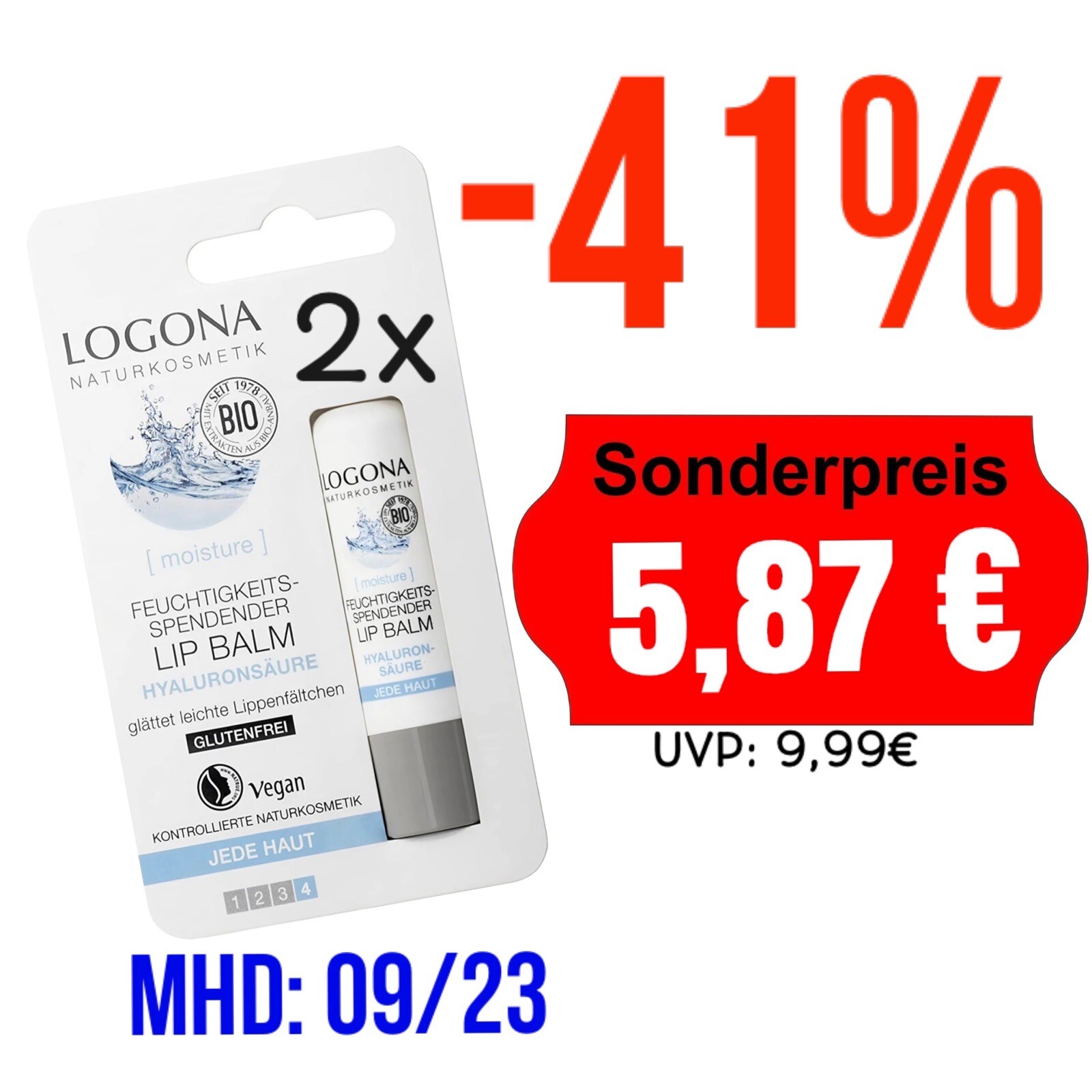 Bálsamo labial vegano Logona (2x)