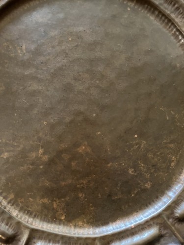 Beautiful 17.5” Vermont Hand Hammered Copper Tray Intricate Design - Picture 6 of 14