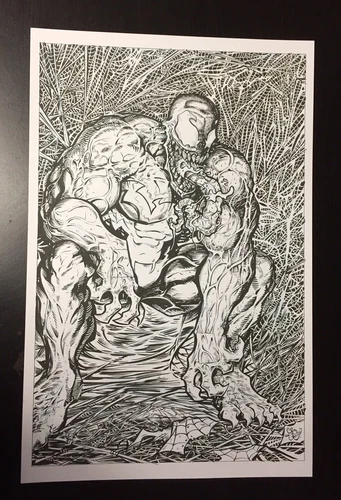 VENOM Todd McFarlane Homage Spider-Man #1 11x17 Original Art McJunkin SALE!