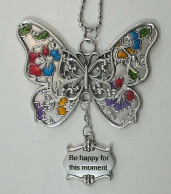 RTOP Be happy for this moment BLOSSOM LIKE A BUTTERFLY Car charm mirror ornament