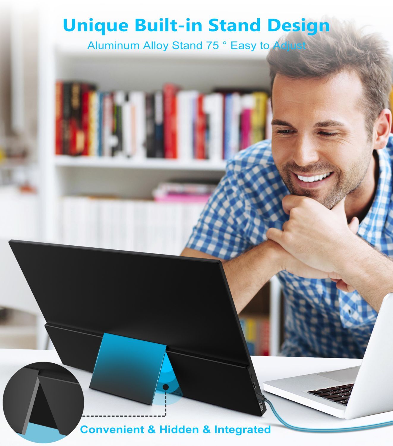 15.6'' Portable Monitor Second Screen Extender for Laptop Phone Switch