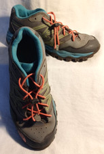 The North Face Girl's Sz 5 Hedgehog Mountain Hiking Shoe Gray/Blue/Pink 0034