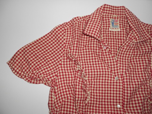 LEVI'S Women's WESTERN WEAR 1960's GIngham SHIRT LEVI'S VINTAGE CLOTHING Size S - Picture 5 of 12