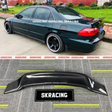  For 98-02 Honda Accord Sedan Real Carbon Fiber Duckbill Rear Trunk Spoiler Wing
