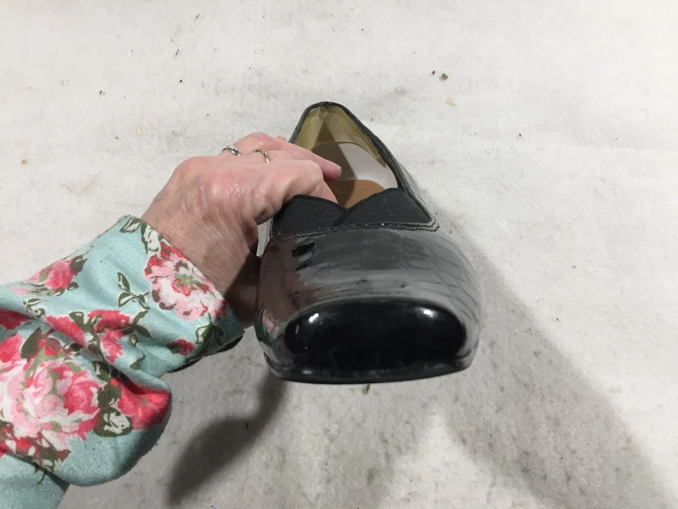 Tacones de cuero Ros Hommerson LIV para mujer 8M negro textura cocodrilo Foto 4 de 4