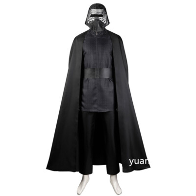 Star Wars：The Last Jedi Kylo Ren Cosplay Costume Men Cape Robe Mask Halloween 