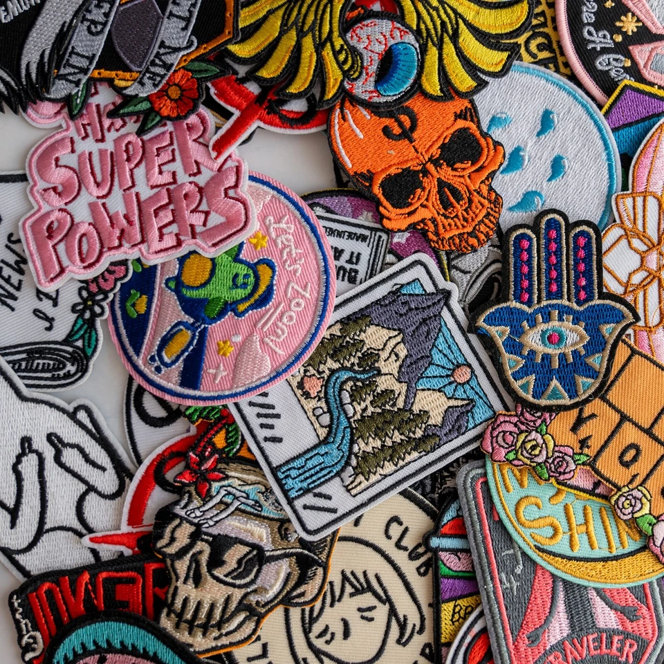 25pcs/lot Random Mix High quality Iron on Patches Fashion Embroidered USA - Image 2 of 4