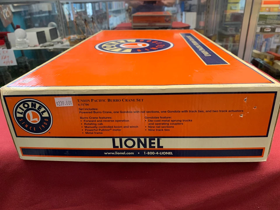 LIONEL 6-31706 POWERED UNION PACIFIC BURRO CRANE & 2 WORK GON'S O27 O GAUGE NOS - Image 3 of 4