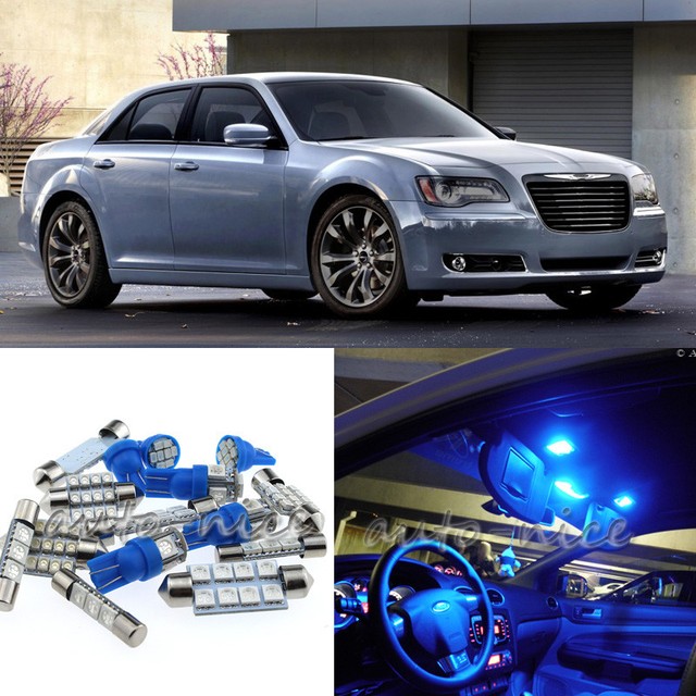 For 20112014 Chrysler 300 Premium Blue LED Interior Lights Kit 9