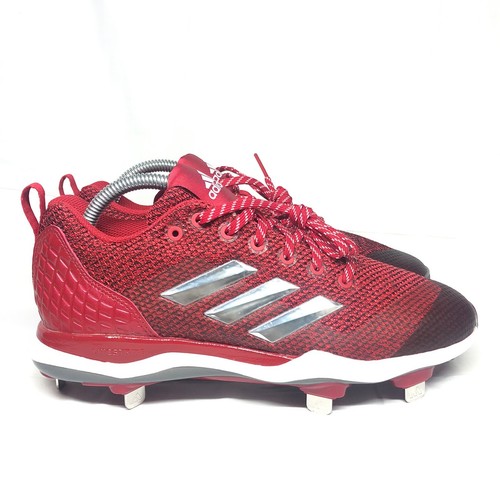 Adidas Poweralley 5 Women's Fast-Pitch Metal Softball Cleats Red Sz 9 B39219 - Picture 2 of 10