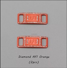 Air Force 1 Orange Diamond CZ Shoelace Buckles Metal AF1 Tags NEW