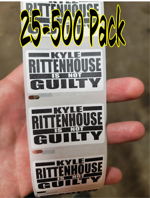 KYLE RITTENHOUSE IS NOT GUILTY stickers 25-500 Pack bulk lot hard hat innocent