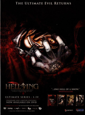 2008 HELLSING PRINT AD, MANGA ADVERTISING, JAPANESE ANIME AD, DVD ADVERT