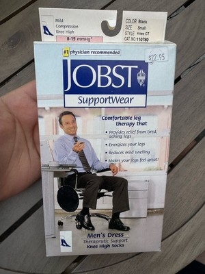 Jobst 8-15 Men s Dress Compression Socks Knee CT Black Small 110780 New