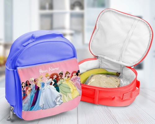 Bolsa de almuerzo escolar personalizada para niños Disney Princess nombre impreso - Imagen 2 de 3