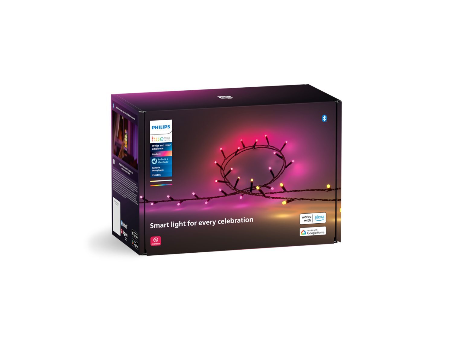 Philips Hue Indoor/Outdoor Festavia String Lights 250 smart mini LEDs 65-Foot