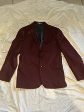 Express Burgundy Men's Blazer Two-Button Notch Lapel Size M Solid Lined