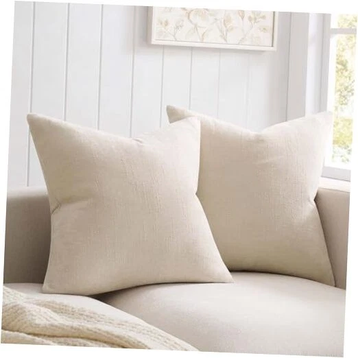 Pillow Covers 22x22 Set of 2 Decorative Texture 22" x 22" (Pack of 2) Cream