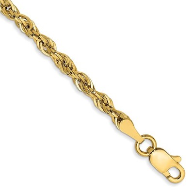 14 Karat Gelbgold 8 Zoll 2,8 mm halbmassives Seil Kette Armband