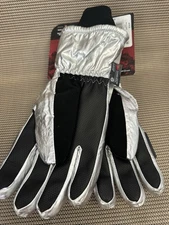 Swiss Tech Quilted Ski Gloves Women Large Silver