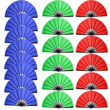 20 PCS Large Folding Fans Set for Line Dance  Popping, Chinese Kung Fu Hand ...