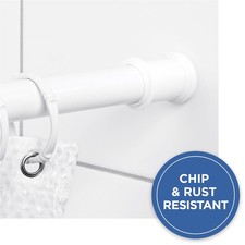 Mainstays Adjustable Tension Rod, 27 -40 , White, Small/Stall Shower Curtain