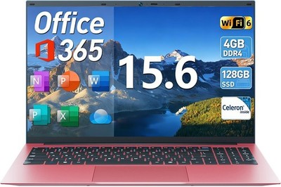 2026 SGIN 15.6'' Windows 11 Laptop, Intel Celeron N5095 4GB RAM 128GB SSD,Pink