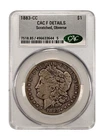 1883-CC $1 Silver Morgan Dollar CAC F Detail-Scratched Graded 3/20/26