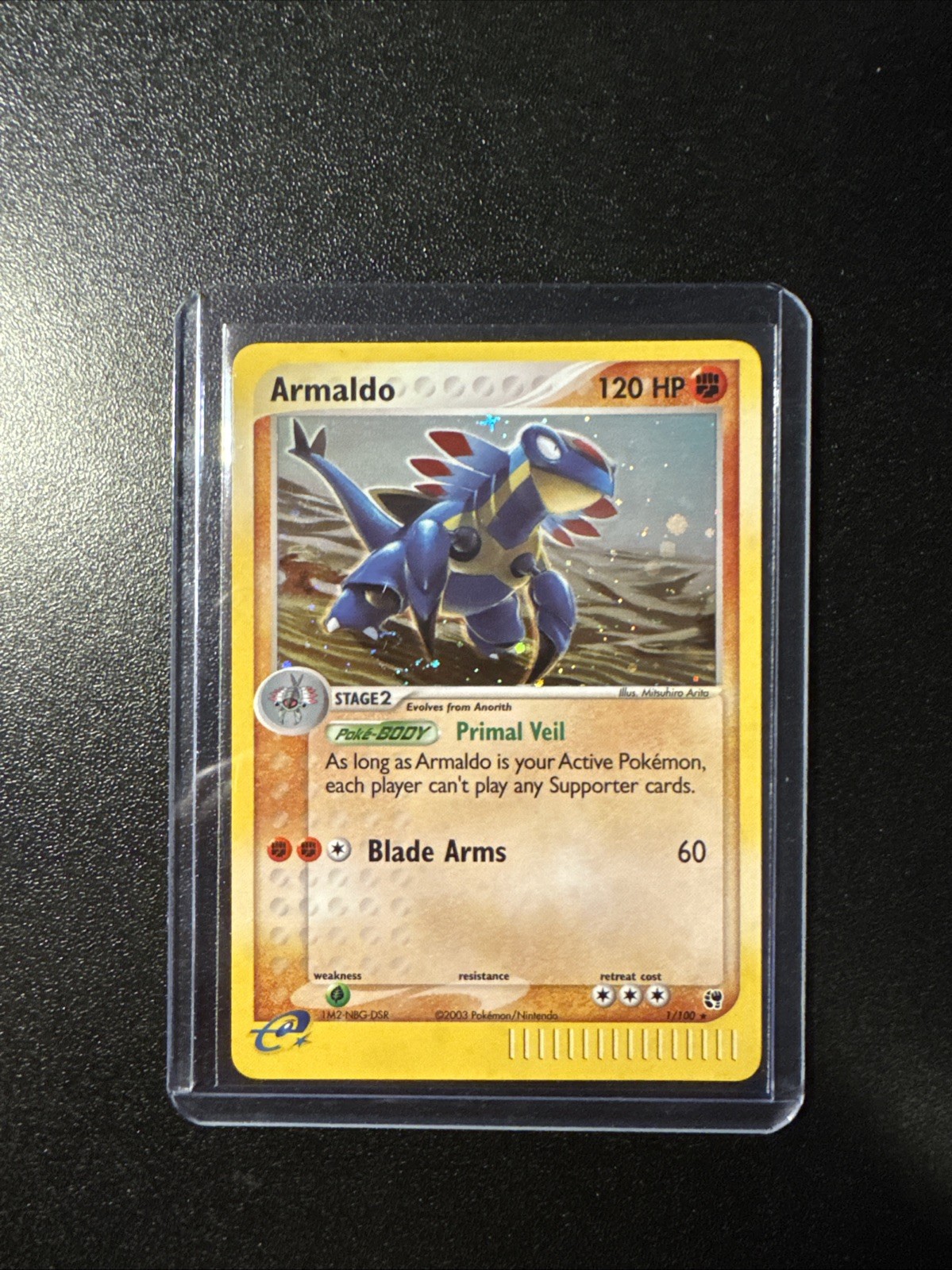 Pokémon TCG Armaldo EX Sandstorm Holo Rare Card 1/100 LP Condition