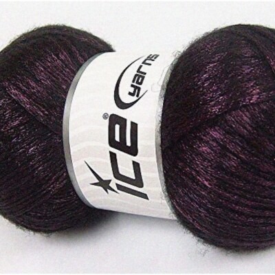 Luxe Metallic Wool Blend Yarn, 100g, Raisin Noir