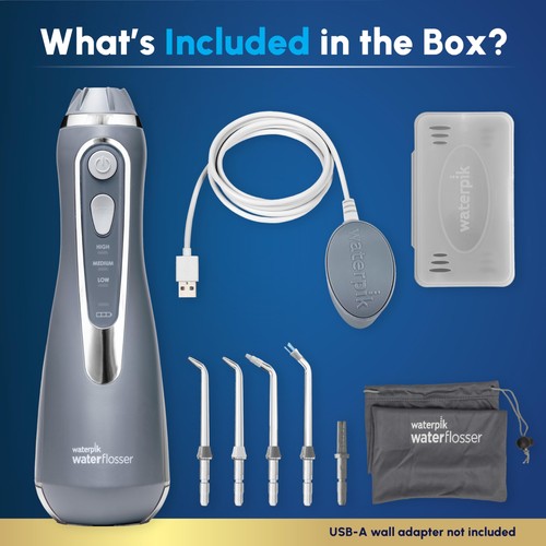 Waterpik Cordless Advanced 2.0 Zahnseide wasserdicht, grau WP-587 - Bild 4 von 8