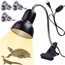 Reptile Heat Lamp UVA UVB Reptile Heating Light Adjustable 50W Turtle Basking.