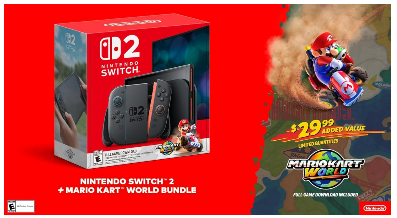 Nintendo Switch 2 + Mario Kart World Bundle (HK version -wAdapter)