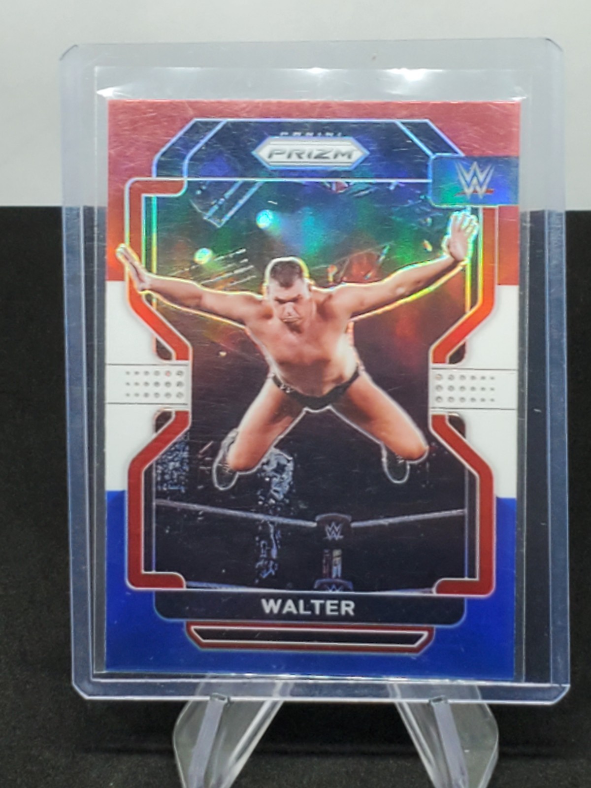 2022 Panini Prizm WWE - Red White & Blue Prizm #140 Walter