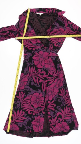 Next Women's Multicoloured Floral Wrap Dress M Long Sleeve Knee Length - Picture 2 of 12