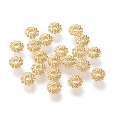 100x Gold Flower Alloy Spacer Beads Focal Loose Bead for Bracelet Jewelry Making