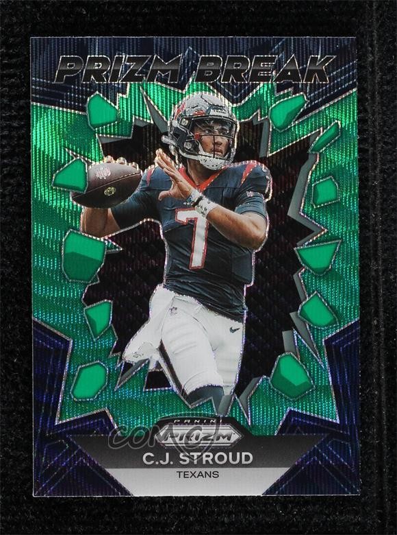 2023 Panini Prizm Prizm Break Green Wave Prizm CJ Stroud #PB-6 Rookie RC sq3