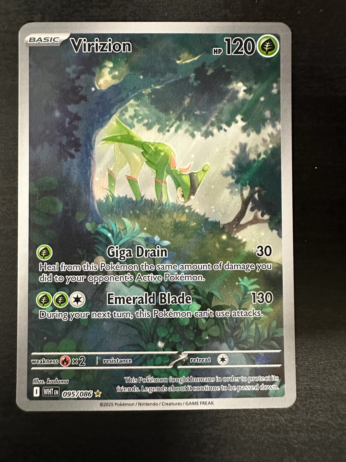 2025 Scarlet & Violet White Flare Virizion Holo Secret Rare #95/86