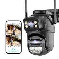 Security Camera Outdoor 2.4G WiFi PTZ Outdoor Camera Dual Lens Home Security ...