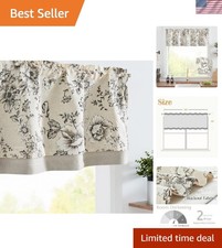 Polyester Blend Valance Curtain Farmhouse Window Decor Floral Print for Kitch...